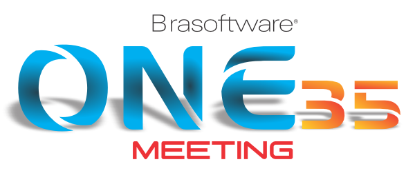 O logo do Brasoftware One Meeting 35 Anos