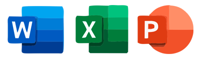 ícone do word, excel e power point